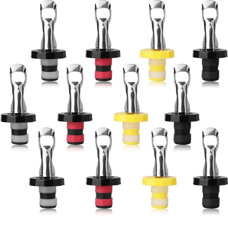 Wine Preservation Pump - 1/12PCS 진공 병 마개 실리콘 와인