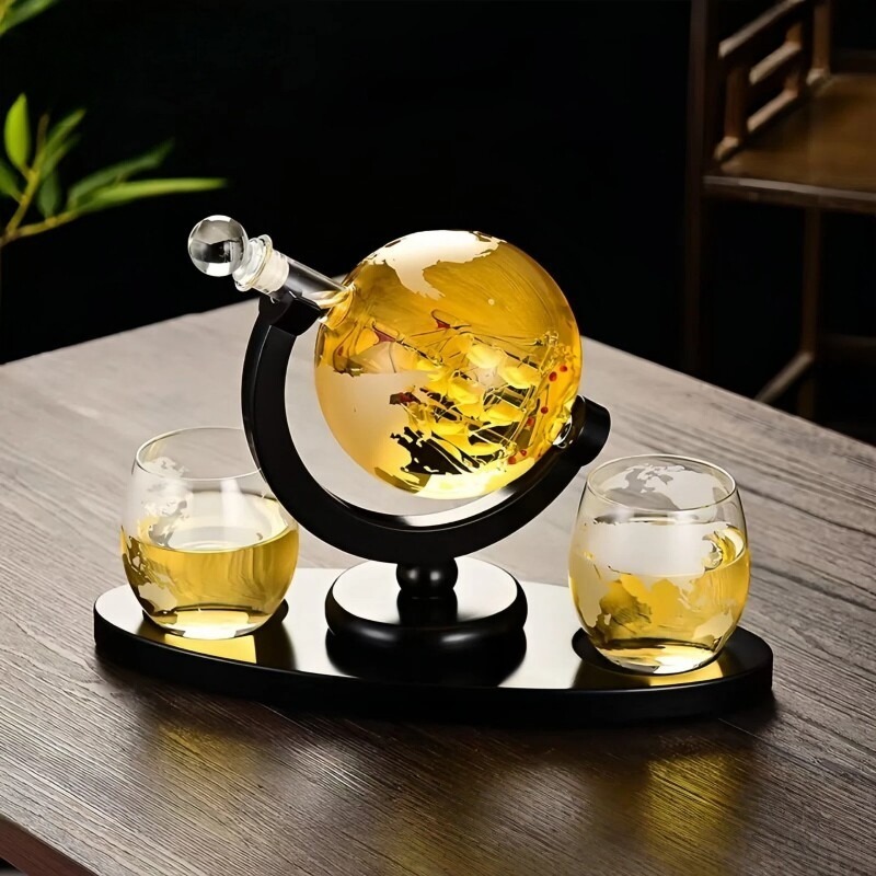 Home Bar Stand - 장식용 지구본 와인 디캔터 세트, 가정용