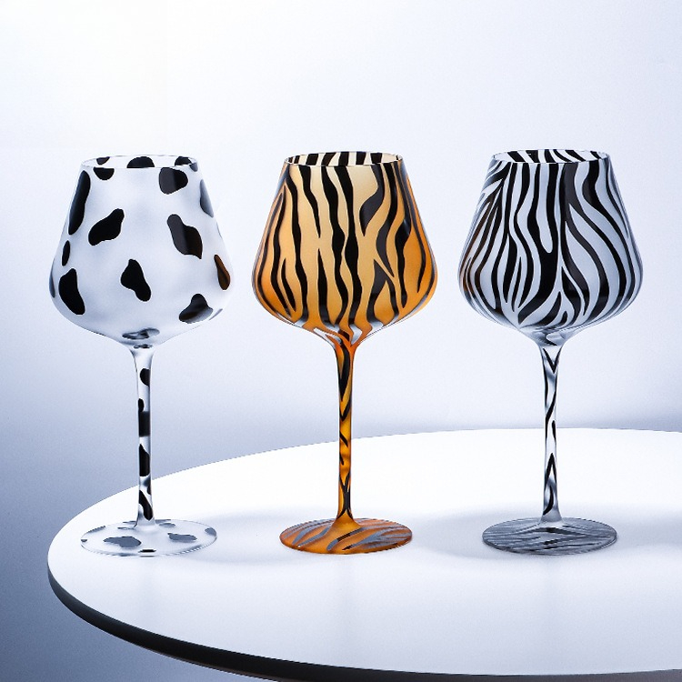 Highball Glass Set - 창의적인 페인트 호랑이 표범 하이볼 글라스