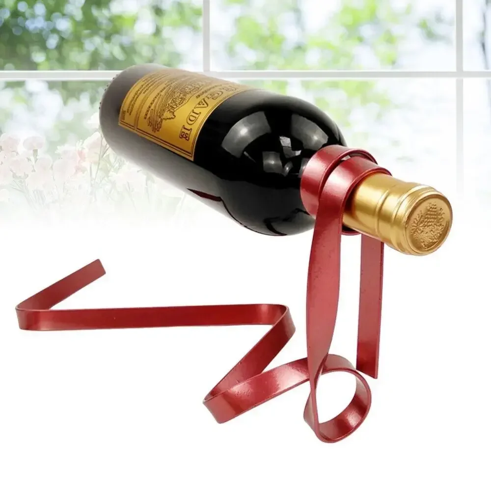 창의적인 공중에 떠 있는 철제 컬러 리본 와인랙, 균형 - Home Bar Stand 리뷰 및 가격