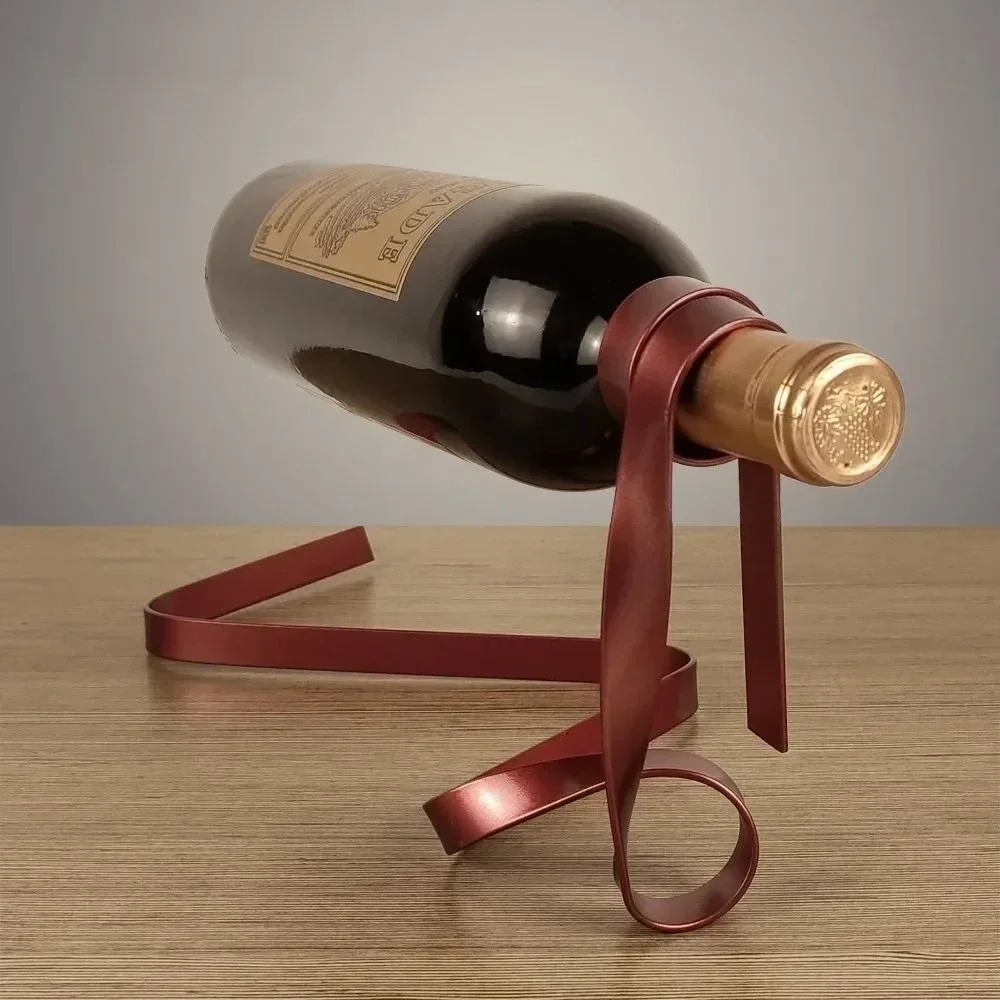 창의적인 공중에 떠 있는 철제 컬러 리본 와인랙, 균형 - Home Bar Stand 리뷰 및 가격