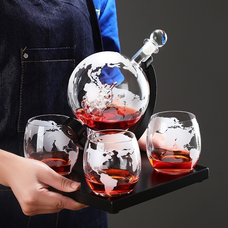 장식용 지구본 와인 디캔터 세트, 가정용 바 선물용 유 - Home Bar Stand 리뷰 및 가격